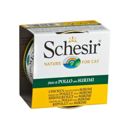 Schesir -雞肉絲蟹肉飯貓罐頭 (啫喱系列) - 85g